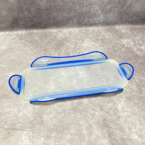 Hefty Clear & Blue Plastic 12-Egg Storage Container With Locking Lid BPA Free - Picture 10 of 16